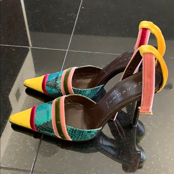 Casadei colorful snake and velvet heels - Picture 2 of 5